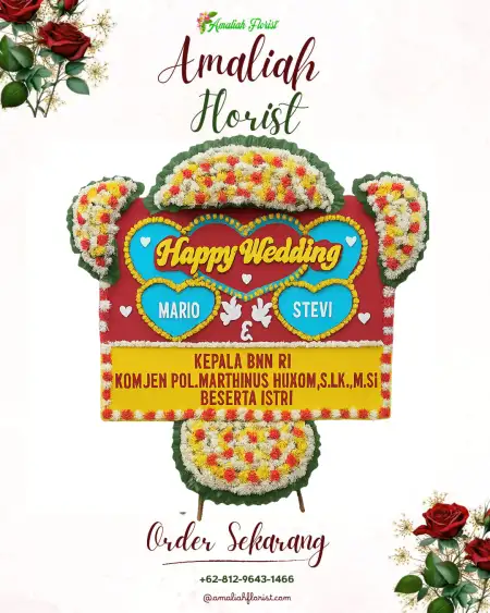 Papan Bunga Pernikahan Golat